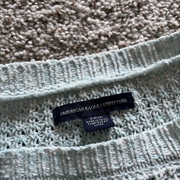 American Eagle Blue Ripped Style Sweater - Picture 3 of 3